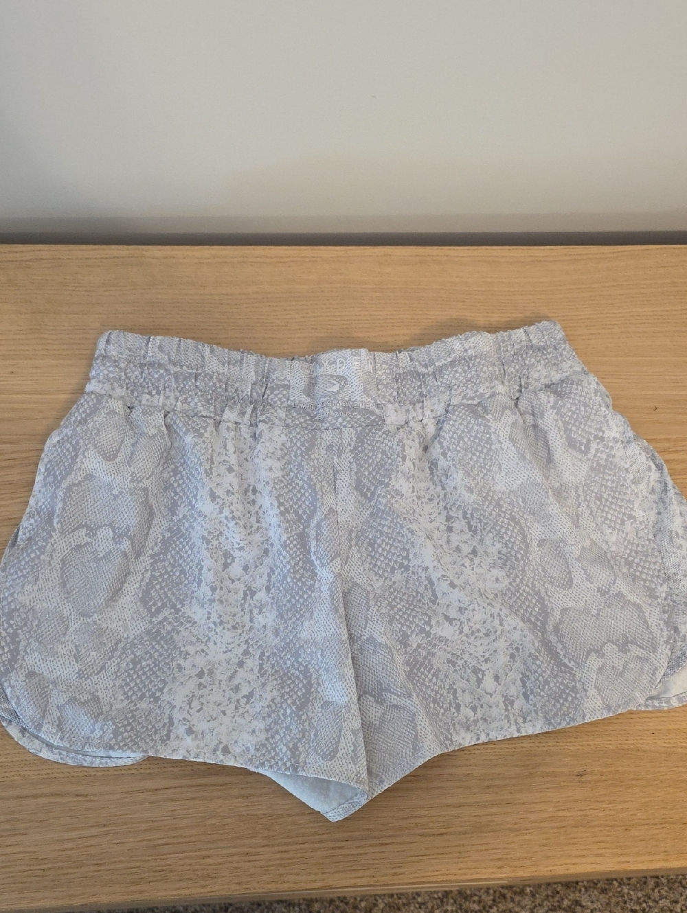 Glyder Light Gray Snake-Print Athletic Shorts